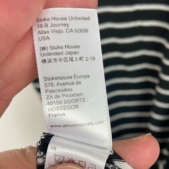 Revolve Amuse Society Basic Beach Black White Striped Knotted Midi Dress Boho S - Picture 10 of 11